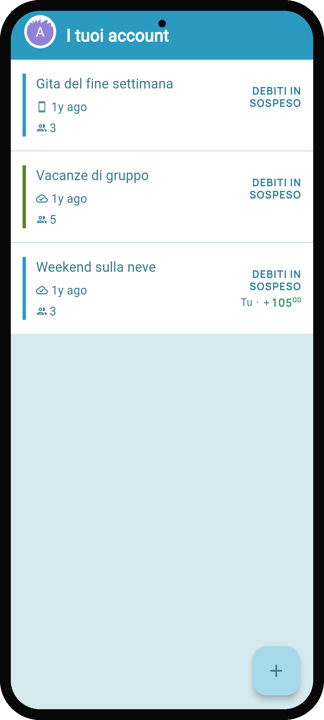 Crea e condividi un conto Debtster